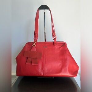 Datelli Satchel Bag in cherry color